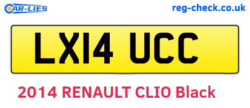 LX14UCC are the vehicle registration plates.