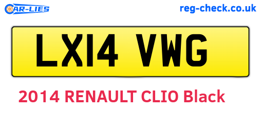 LX14VWG are the vehicle registration plates.