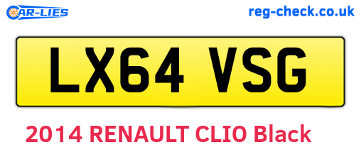 LX64VSG are the vehicle registration plates.