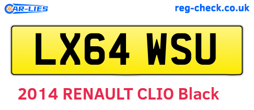 LX64WSU are the vehicle registration plates.