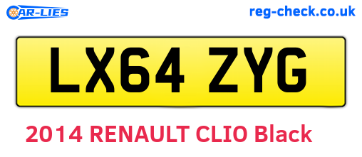LX64ZYG are the vehicle registration plates.
