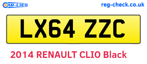 LX64ZZC are the vehicle registration plates.