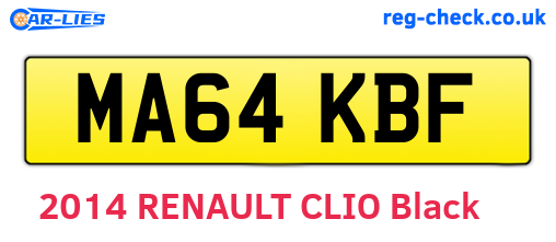 MA64KBF are the vehicle registration plates.