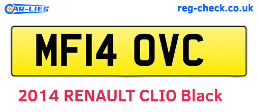 MF14OVC are the vehicle registration plates.
