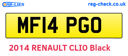 MF14PGO are the vehicle registration plates.