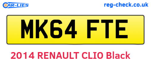 MK64FTE are the vehicle registration plates.