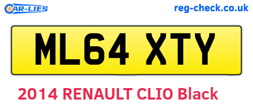 ML64XTY are the vehicle registration plates.
