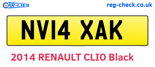 NV14XAK are the vehicle registration plates.