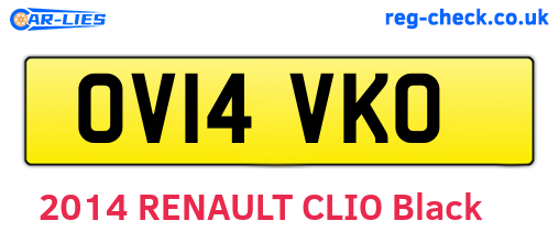 OV14VKO are the vehicle registration plates.