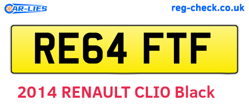 RE64FTF are the vehicle registration plates.