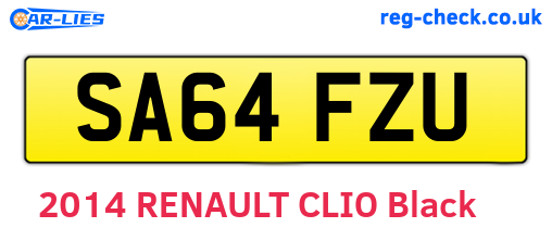 SA64FZU are the vehicle registration plates.