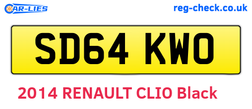 SD64KWO are the vehicle registration plates.