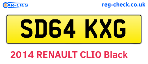 SD64KXG are the vehicle registration plates.