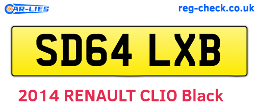 SD64LXB are the vehicle registration plates.