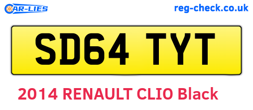 SD64TYT are the vehicle registration plates.