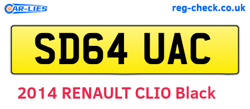 SD64UAC are the vehicle registration plates.