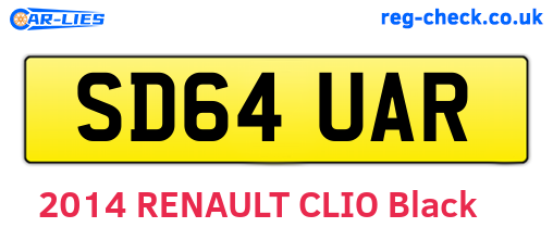 SD64UAR are the vehicle registration plates.