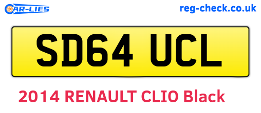 SD64UCL are the vehicle registration plates.