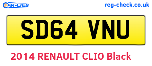 SD64VNU are the vehicle registration plates.