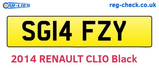 SG14FZY are the vehicle registration plates.