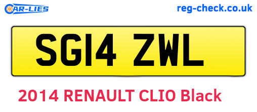 SG14ZWL are the vehicle registration plates.