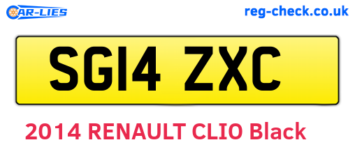 SG14ZXC are the vehicle registration plates.