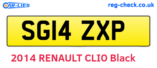 SG14ZXP are the vehicle registration plates.