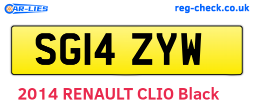 SG14ZYW are the vehicle registration plates.