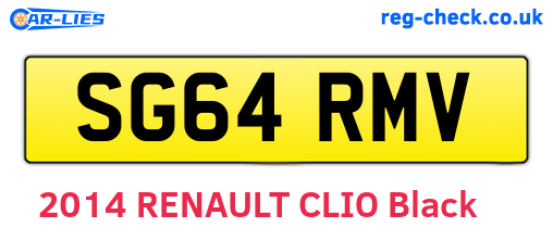 SG64RMV are the vehicle registration plates.