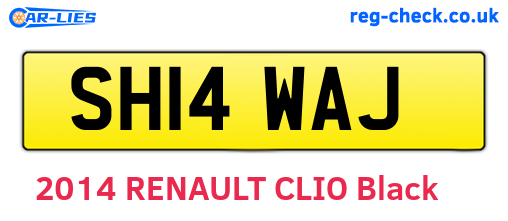 SH14WAJ are the vehicle registration plates.