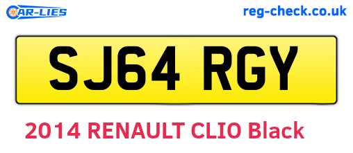 SJ64RGY are the vehicle registration plates.