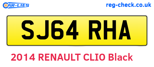 SJ64RHA are the vehicle registration plates.