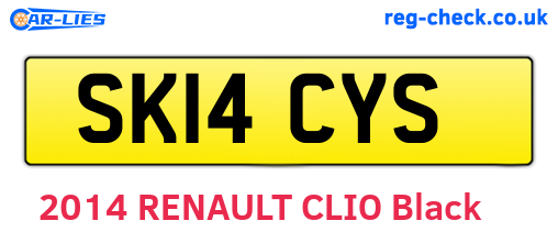 SK14CYS are the vehicle registration plates.