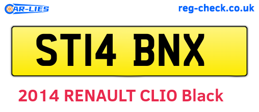 ST14BNX are the vehicle registration plates.