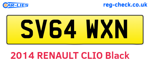 SV64WXN are the vehicle registration plates.