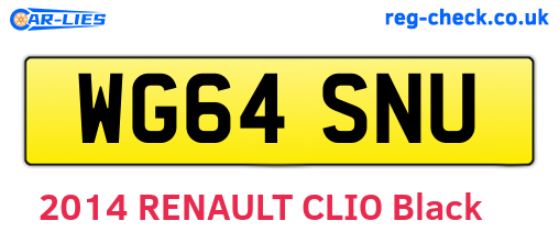 WG64SNU are the vehicle registration plates.