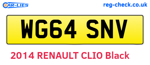 WG64SNV are the vehicle registration plates.