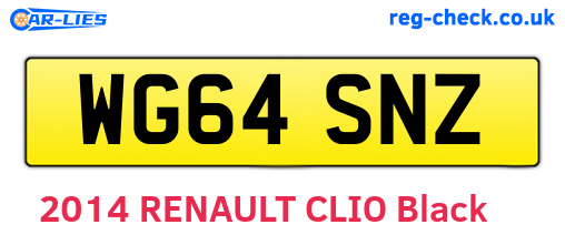 WG64SNZ are the vehicle registration plates.