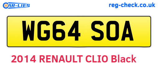 WG64SOA are the vehicle registration plates.