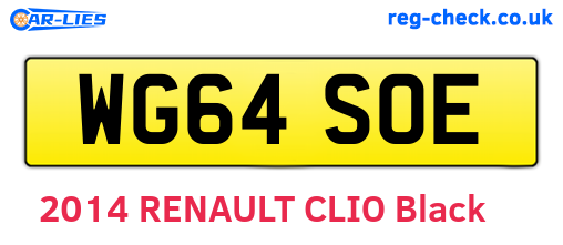 WG64SOE are the vehicle registration plates.