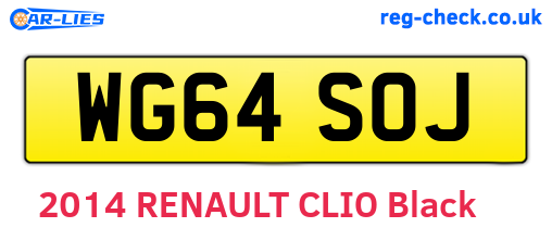 WG64SOJ are the vehicle registration plates.
