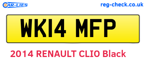 WK14MFP are the vehicle registration plates.