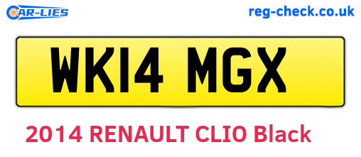 WK14MGX are the vehicle registration plates.