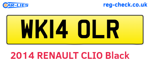 WK14OLR are the vehicle registration plates.