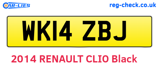 WK14ZBJ are the vehicle registration plates.