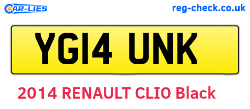 YG14UNK are the vehicle registration plates.