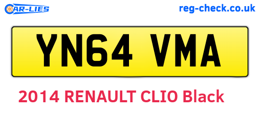 YN64VMA are the vehicle registration plates.