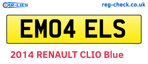 EM04ELS are the vehicle registration plates.