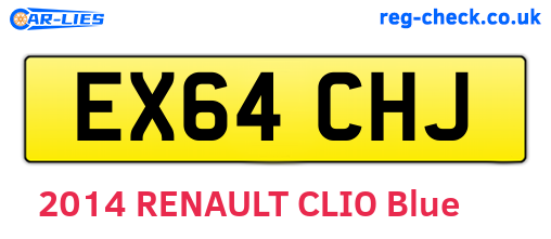 EX64CHJ are the vehicle registration plates.