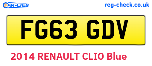 FG63GDV are the vehicle registration plates.